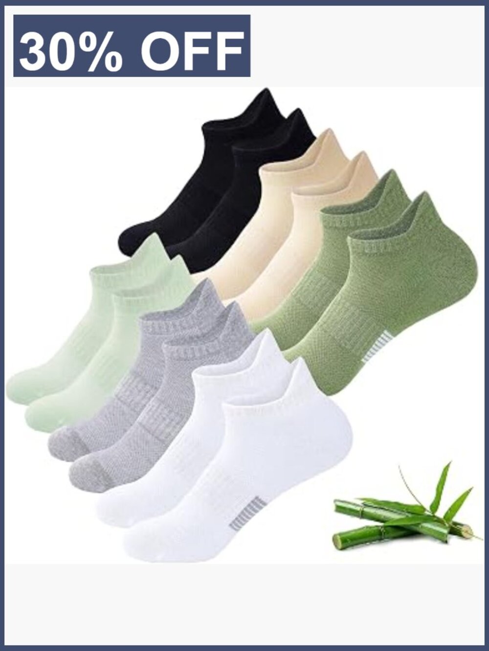 6-Pack Women's Breathable Bamboo Viscose Low Cut Socks Moisture Wicking Running